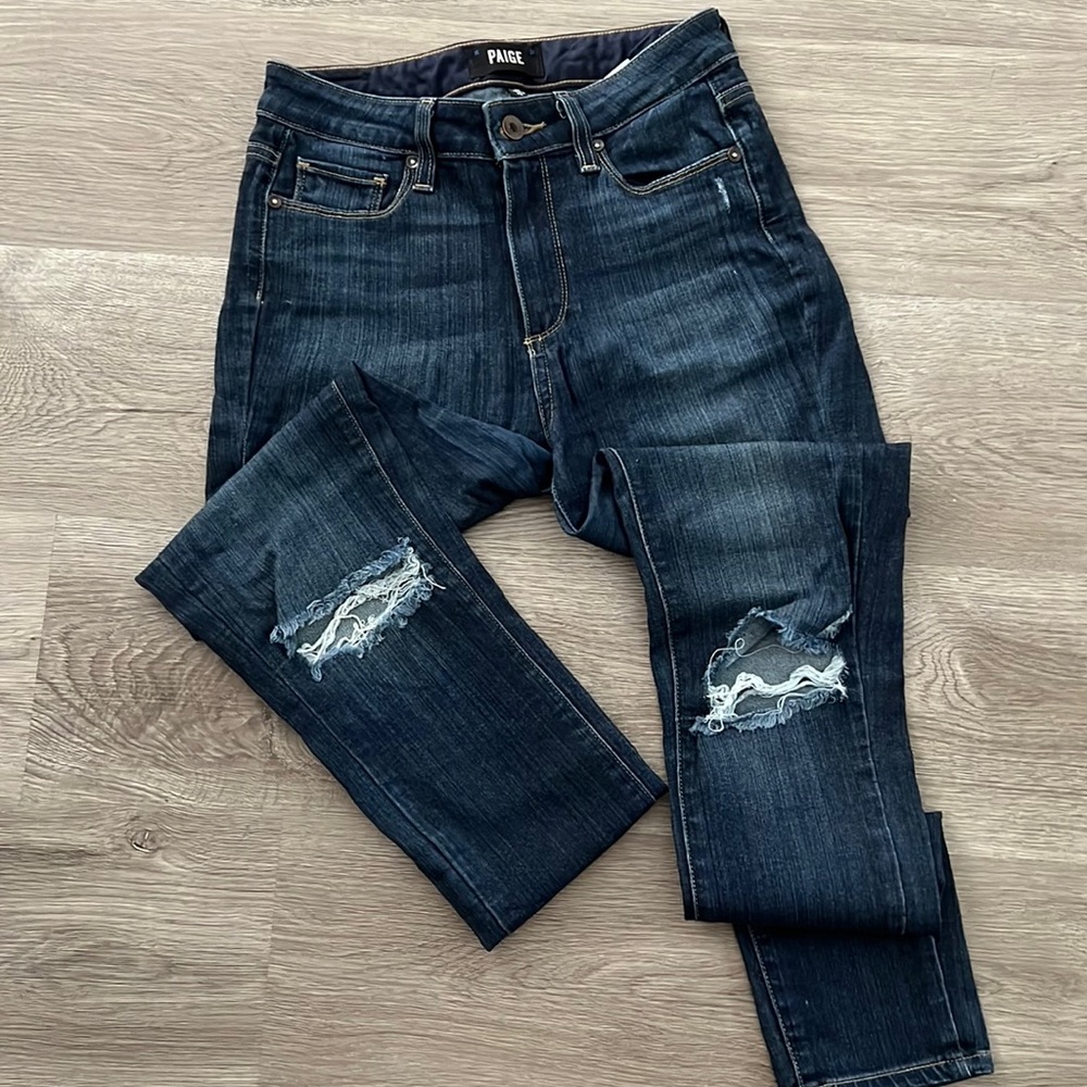 Paige high rise skinny jeans.